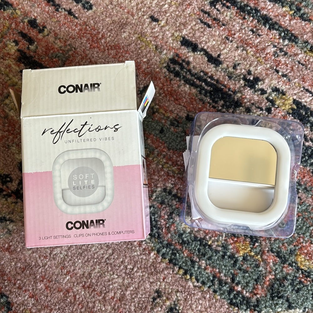 Conair Lighted Makeup Mirror for Phone Selfie Ring Light and Vanity Mirror